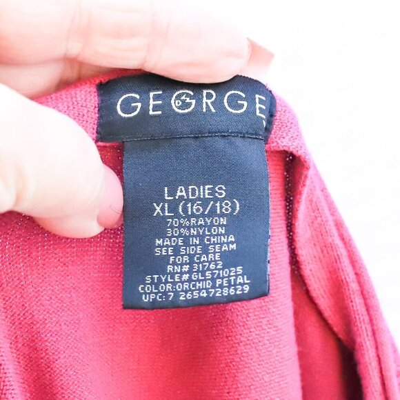 George Size XL (16/18) pink deep v button front cardigan - Picture 11 of 12